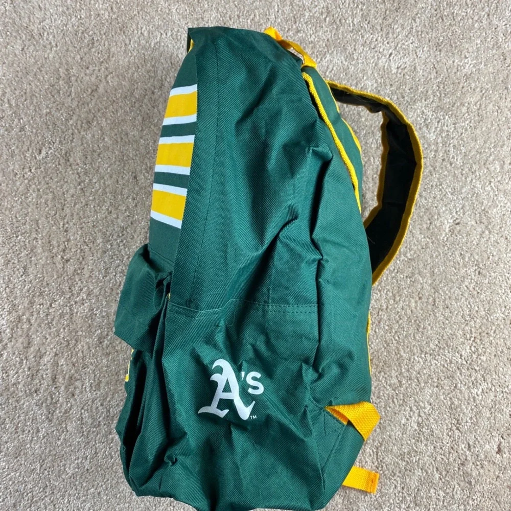 Oakland Athletics MLB‎ Backpack Green Gold Striped Kids School Bag A's Logo